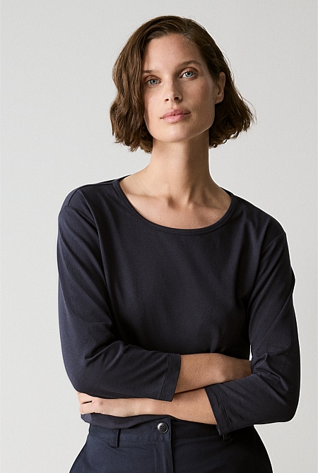 Organically Grown Cotton 3/4 Sleeve T-Shirt