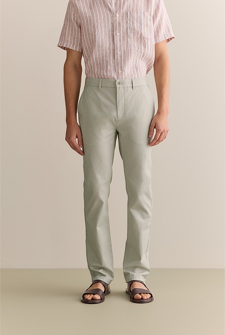 Regular Fit Yarn Dyed Cotton Dobby Chino