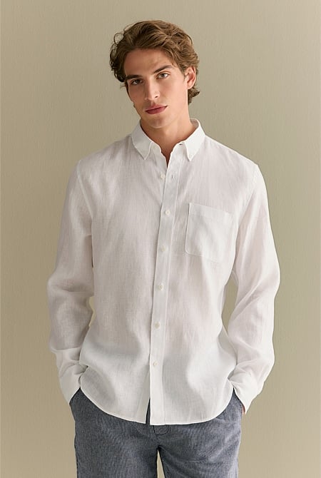 Regular Fit Linen Long Sleeve Shirt