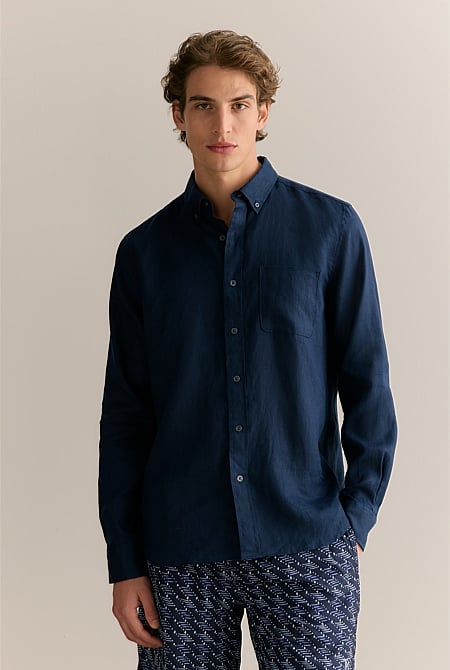 Regular Fit Linen Long Sleeve Shirt