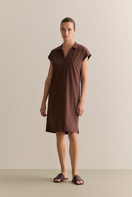 Cotton Interlock Polo Dress