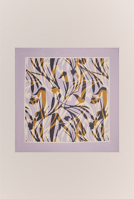 Shadow Leaf Silk Twill Neckerchief