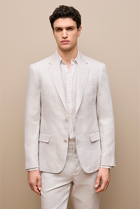 Regular Fit Linen Twill Blazer