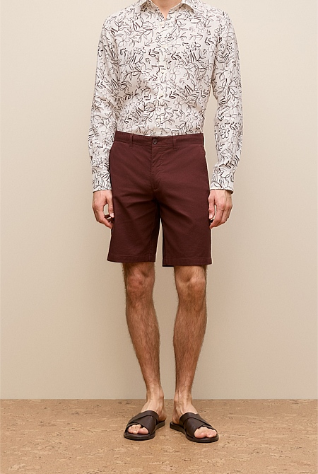 Stretch Cotton Dobby Longline Short