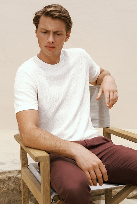 Cotton Linen Racking Stitch T-shirt