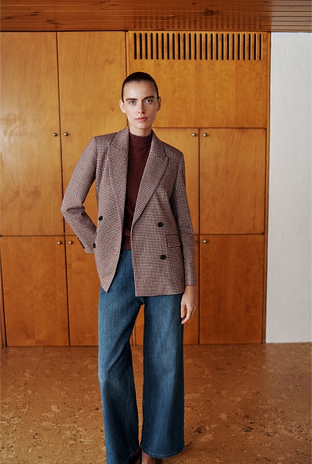 Puppytooth Ponte Double Breasted Blazer Puppytooth Ponte Double Breasted Blazer
