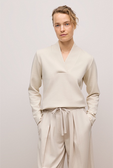 Jacquard Shawl Neck Sweat Jacquard Shawl Neck Sweat