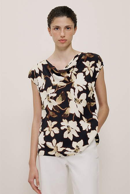 Calais Floral Cap Sleeve Top