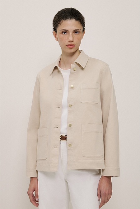 Garment Dyed Denim Pocket Detail Jacket Garment Dyed Denim Pocket Detail Jacket