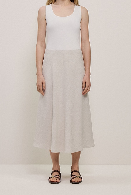 Yarn Dyed Linen Bias Slip Skirt Yarn Dyed Linen Bias Slip Skirt