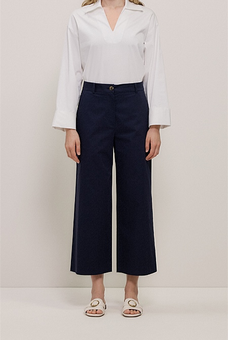 Cropped Wide Leg Chino Pant Cropped Wide Leg Chino Pant