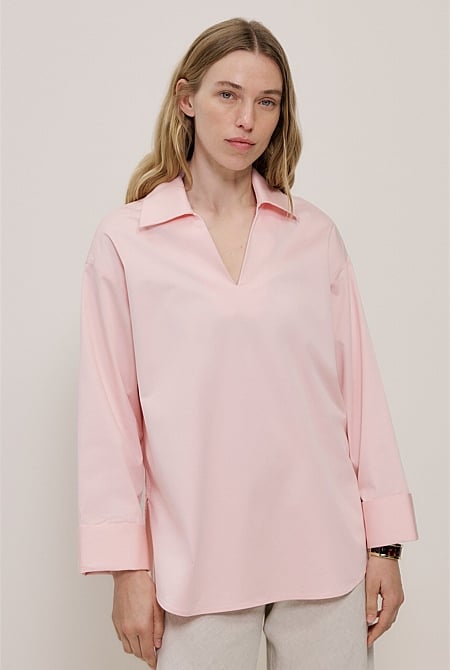Poplin Relaxed Longline Shirt Poplin Relaxed Longline Shirt