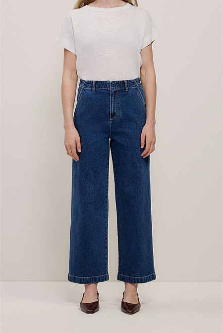 Denim High Rise Tailored Pant Denim High Rise Tailored Pant