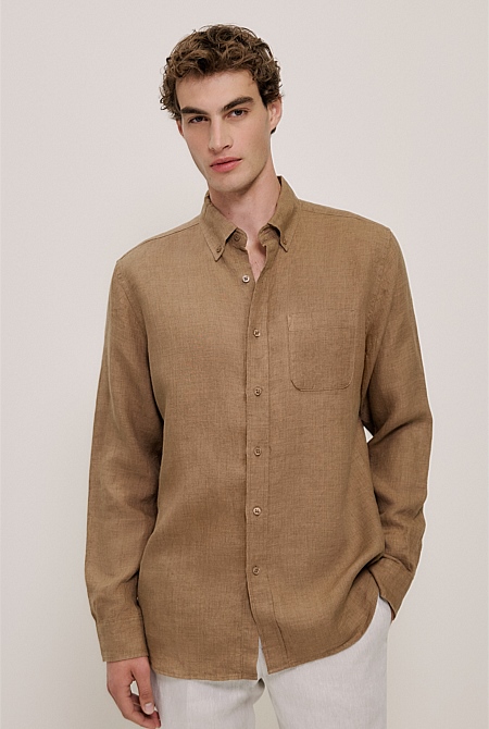 Regular Fit Delave Linen Shirt
