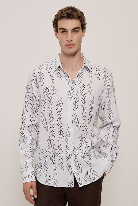 Rowan Regular Fit Linen Long Sleeve Shirt Rowan Regular Fit Linen Long Sleeve Shirt