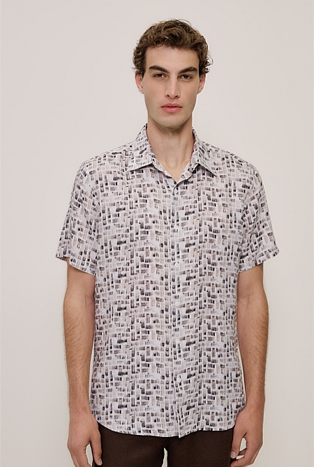 Rift Regular Fit Linen Short Sleeve Shirt