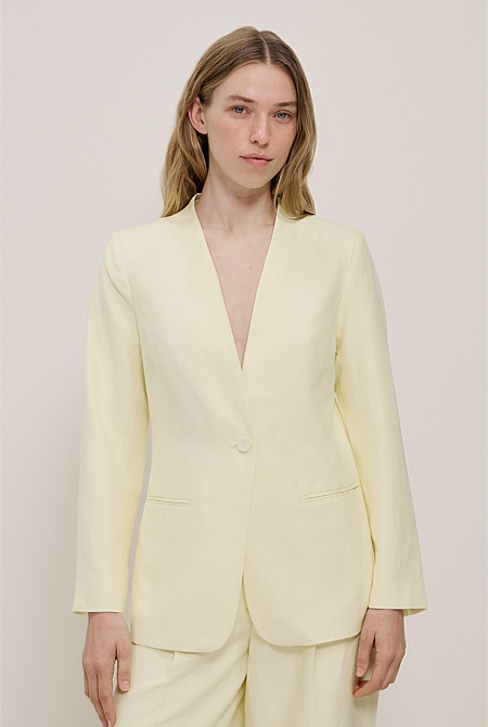 Collarless Longline Blazer Collarless Longline Blazer