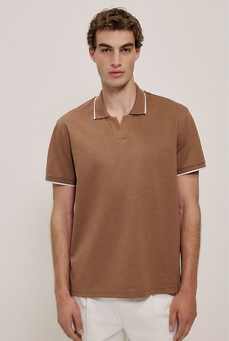 Mercerised Cotton Pique Marle Polo