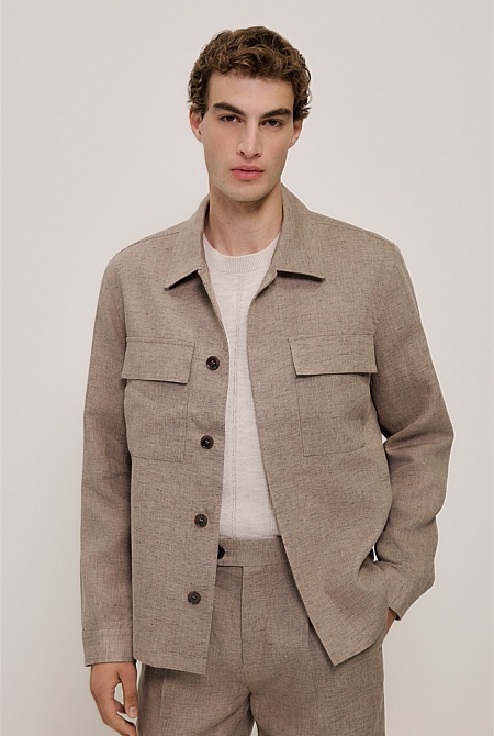 Yarn Dyed Linen Twin Pocket Jacket Yarn Dyed Linen Twin Pocket Jacket