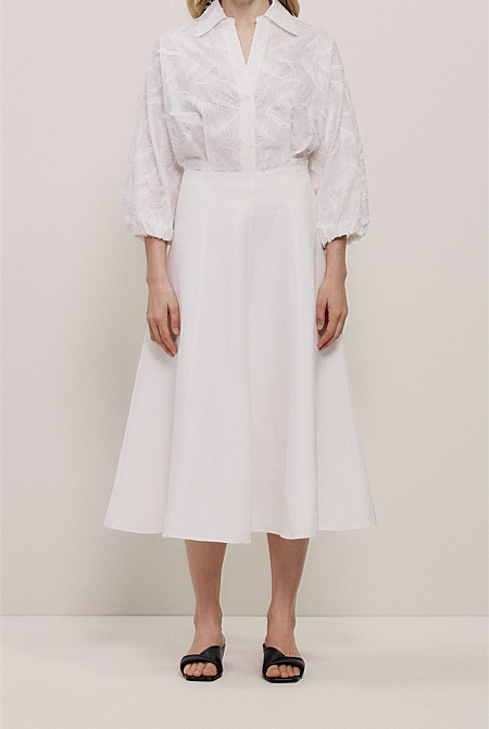 Textured Flare Midi Skirt Textured Flare Midi Skirt