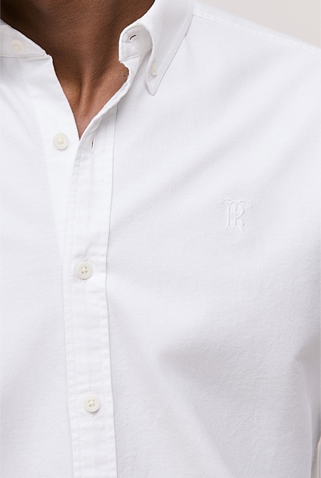 Regular Fit Cotton Monogram Oxford Shirt Regular Fit Cotton Monogram Oxford Shirt
