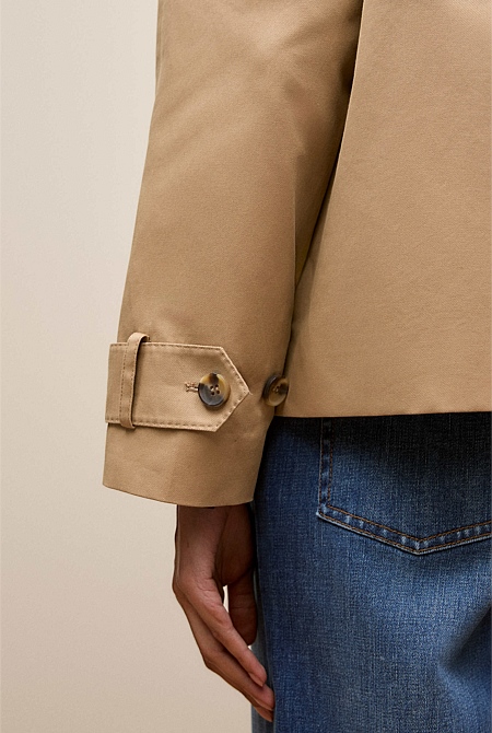 Cotton Twill Cropped Trench Coat Cotton Twill Cropped Trench Coat