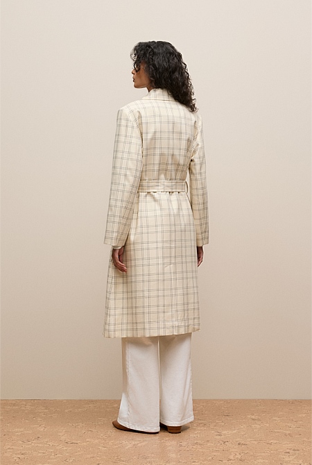 Yarn Dyed Check Trench Coat Yarn Dyed Check Trench Coat
