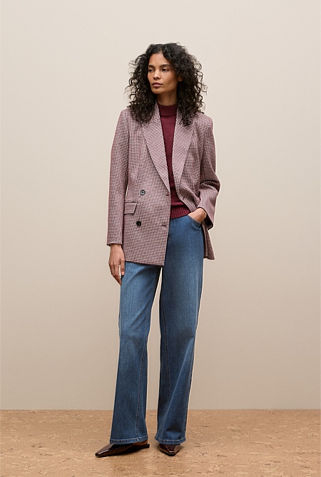 Puppytooth Ponte Double Breasted Blazer Puppytooth Ponte Double Breasted Blazer