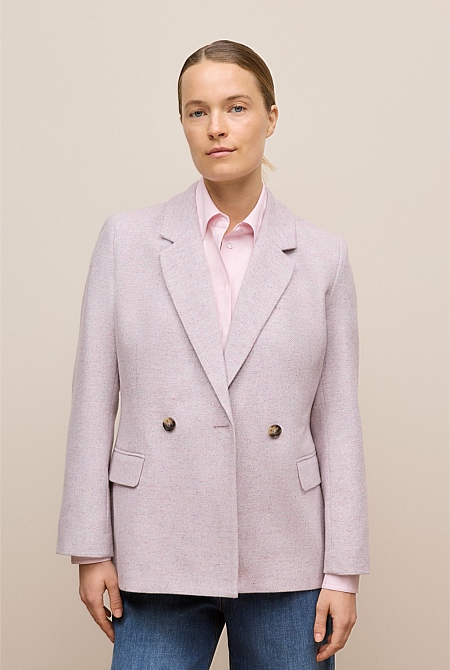 Italian Wool Blend Double Breasted Blazer Italian Wool Blend Double Breasted Blazer