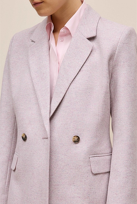 Italian Wool Blend Double Breasted Blazer Italian Wool Blend Double Breasted Blazer