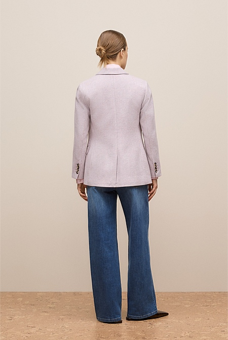 Italian Wool Blend Double Breasted Blazer Italian Wool Blend Double Breasted Blazer