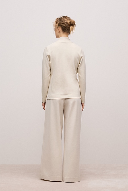 Jacquard Shawl Neck Sweat Jacquard Shawl Neck Sweat