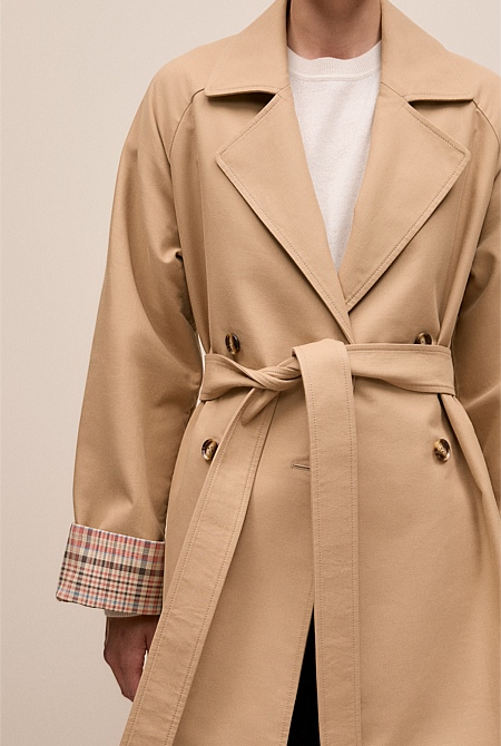 Cotton Twill Cuff Detail Trench Coat Cotton Twill Cuff Detail Trench Coat