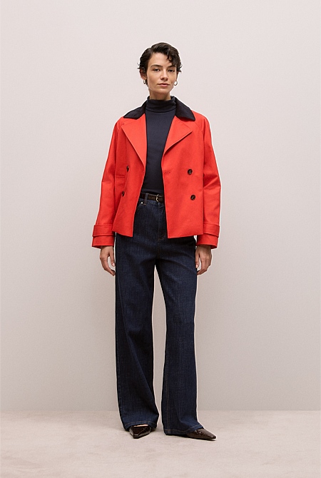 Corduroy Collar Short Trench Corduroy Collar Short Trench