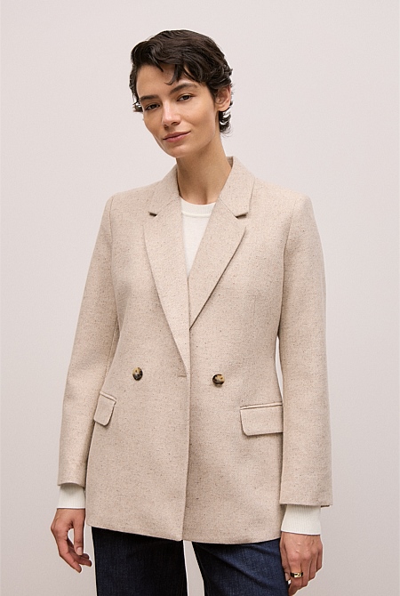 Italian Wool Blend Flecked Blazer Italian Wool Blend Flecked Blazer