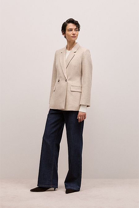 Italian Wool Blend Flecked Blazer Italian Wool Blend Flecked Blazer