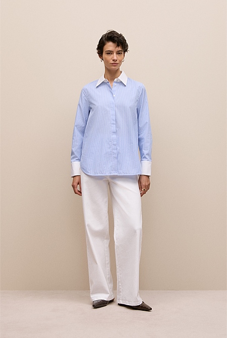 Jacquard Stripe Contrast Shirt Jacquard Stripe Contrast Shirt
