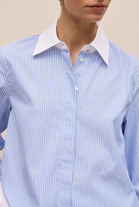Jacquard Stripe Contrast Shirt Jacquard Stripe Contrast Shirt