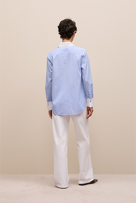 Jacquard Stripe Contrast Shirt Jacquard Stripe Contrast Shirt