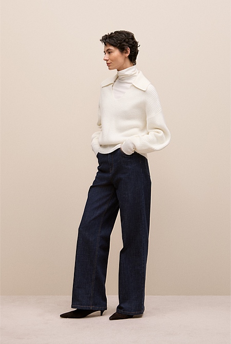 Merino Open Collar Knit Merino Open Collar Knit