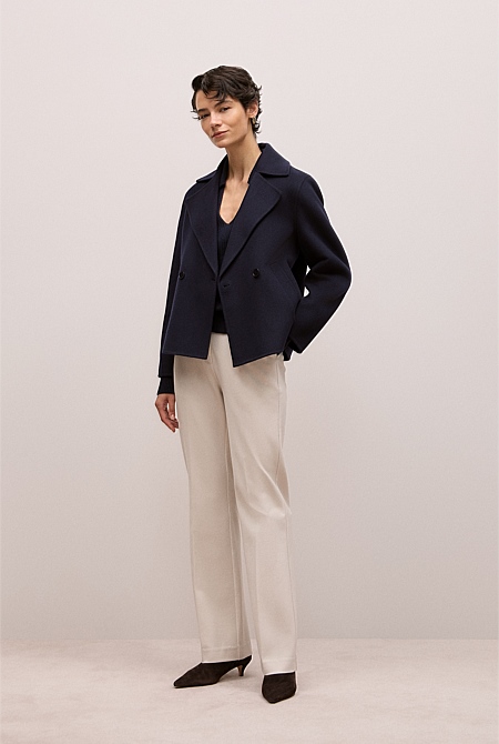 Double Faced Wool Peacoat Double Faced Wool Peacoat