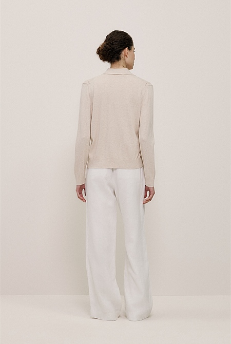 Cotton Cashmere Pointelle Cardigan Cotton Cashmere Pointelle Cardigan