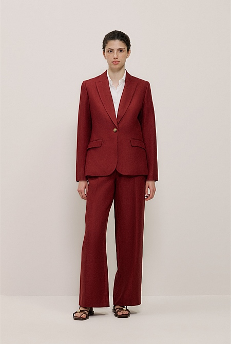 Linen Twill Single Breasted Blazer Linen Twill Single Breasted Blazer