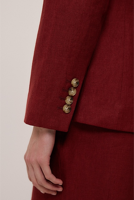 Linen Twill Single Breasted Blazer Linen Twill Single Breasted Blazer