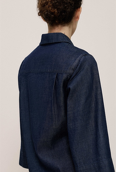 Soft Denim Collared Popover Soft Denim Collared Popover