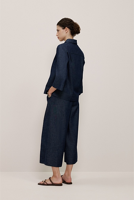 Soft Denim Collared Popover Soft Denim Collared Popover