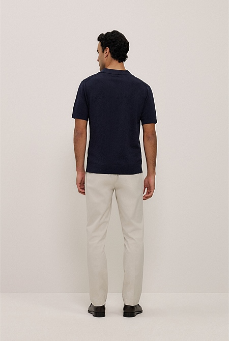 Mercerised Diamond Knit Polo Mercerised Diamond Knit Polo
