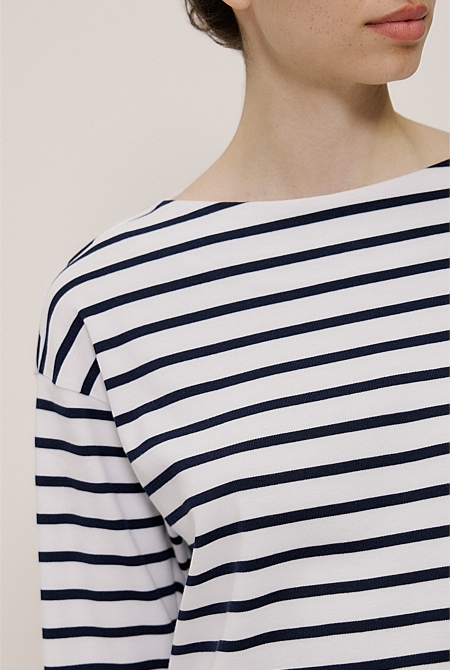 Australian Cotton Breton Stripe Long Sleeve T-shirt Australian Cotton Breton Stripe Long Sleeve T-shirt