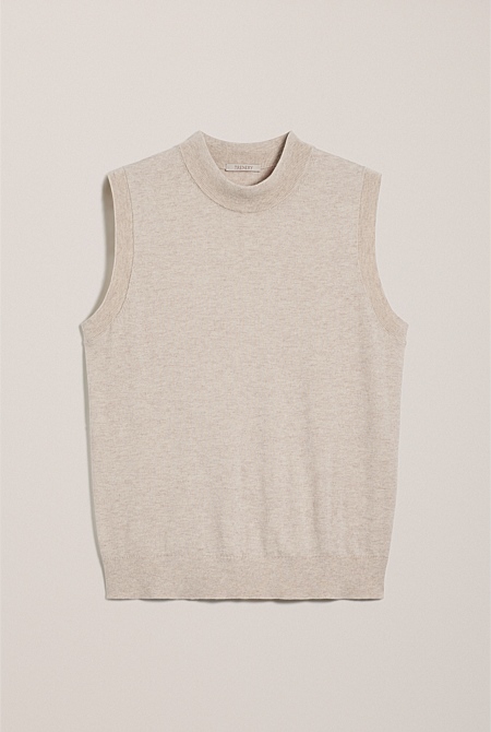 Cotton Cashmere Mock Neck Tank Cotton Cashmere Mock Neck Tank