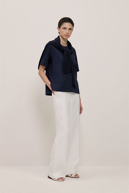 Modal Cotton Boxy Crew T-shirt Modal Cotton Boxy Crew T-shirt